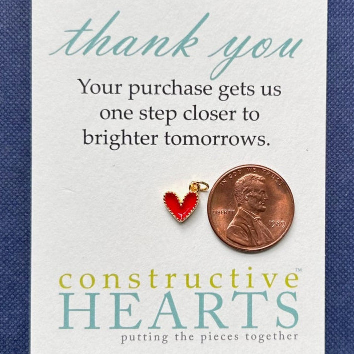 v Heart small red enamel