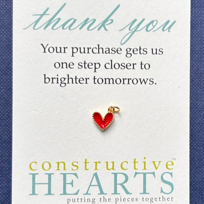 v Heart small red enamel