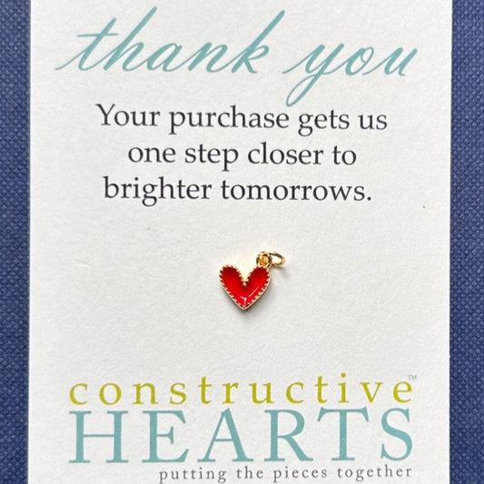 v Heart small red enamel