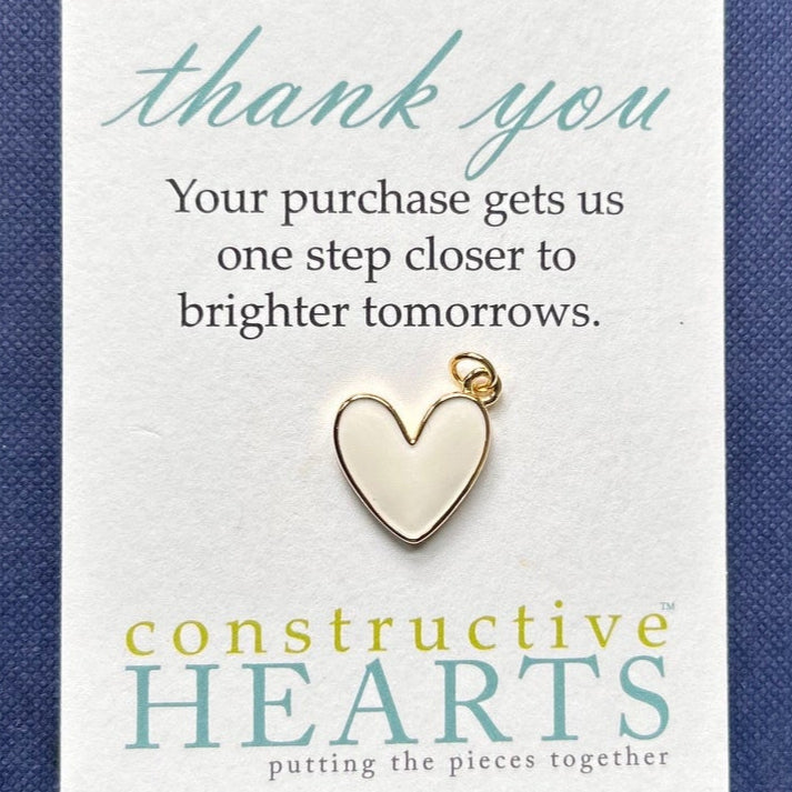 v Heart white enamel