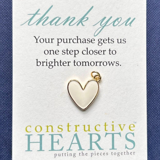 v Heart white enamel