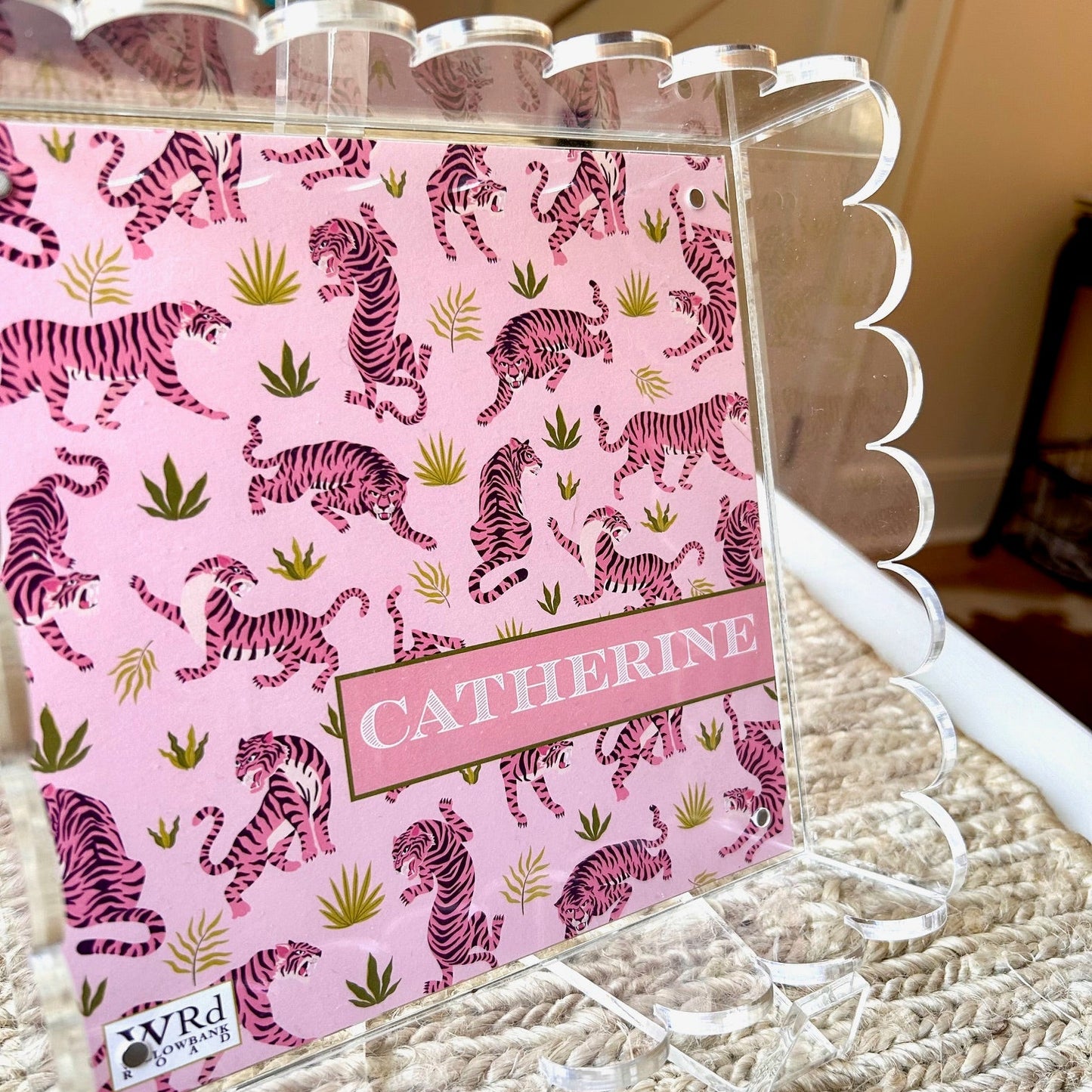 WRd. Acrylic Scalloped Tray with Interchangeable Graphic