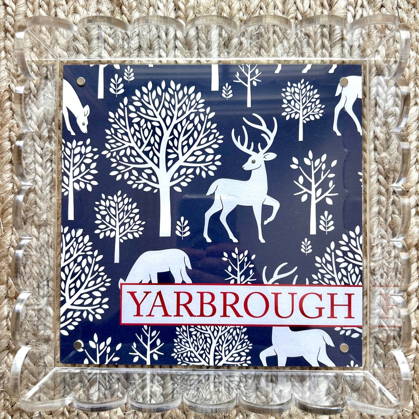 WRd. Acrylic Scalloped Tray with Interchangeable Graphic