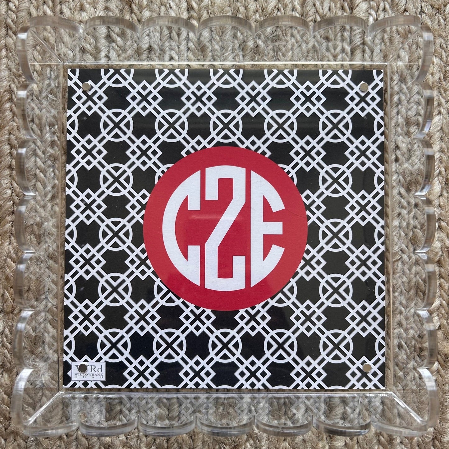 WRd. Acrylic Scalloped Tray with Interchangeable Graphic