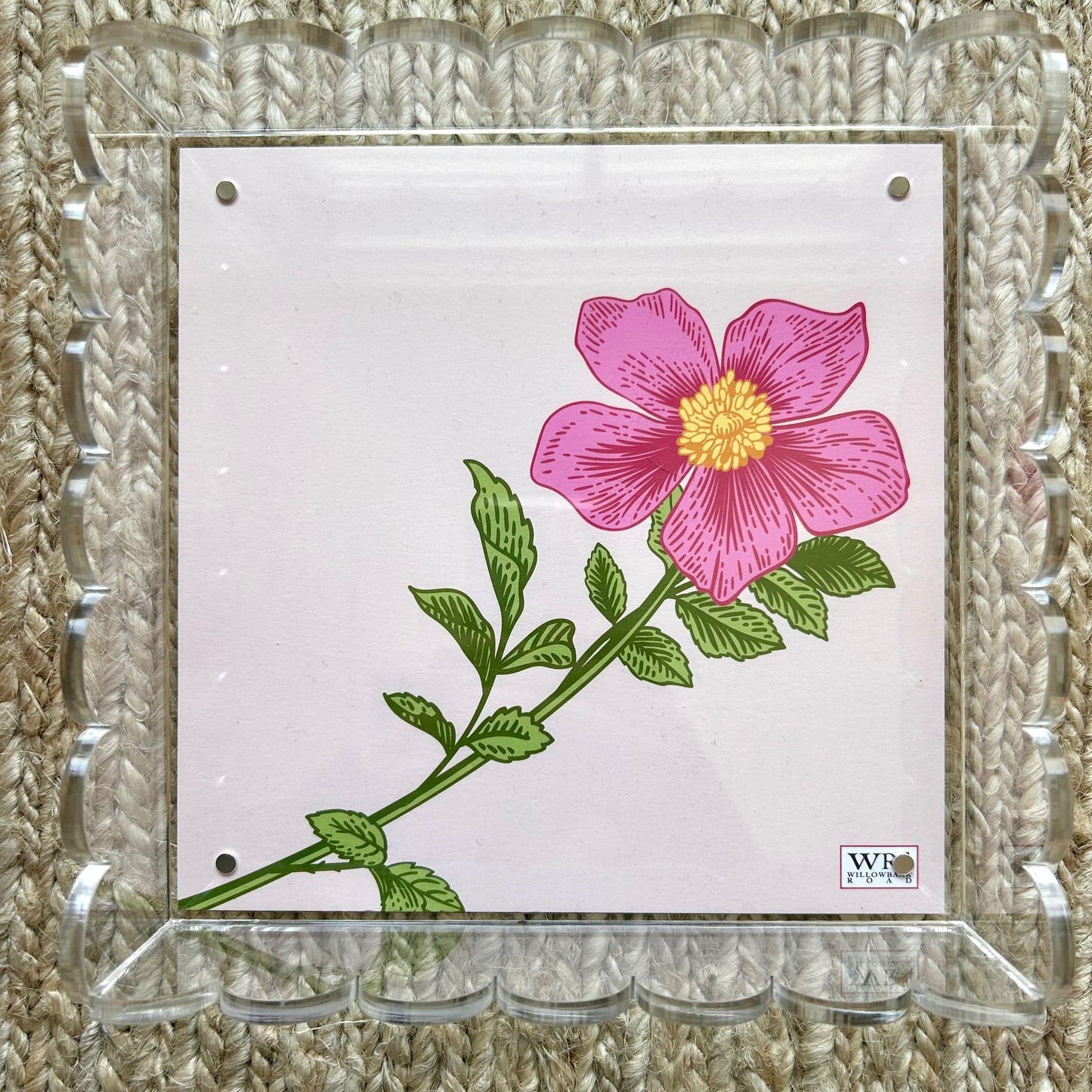 WRd. Acrylic Scalloped Tray with Interchangeable Graphic