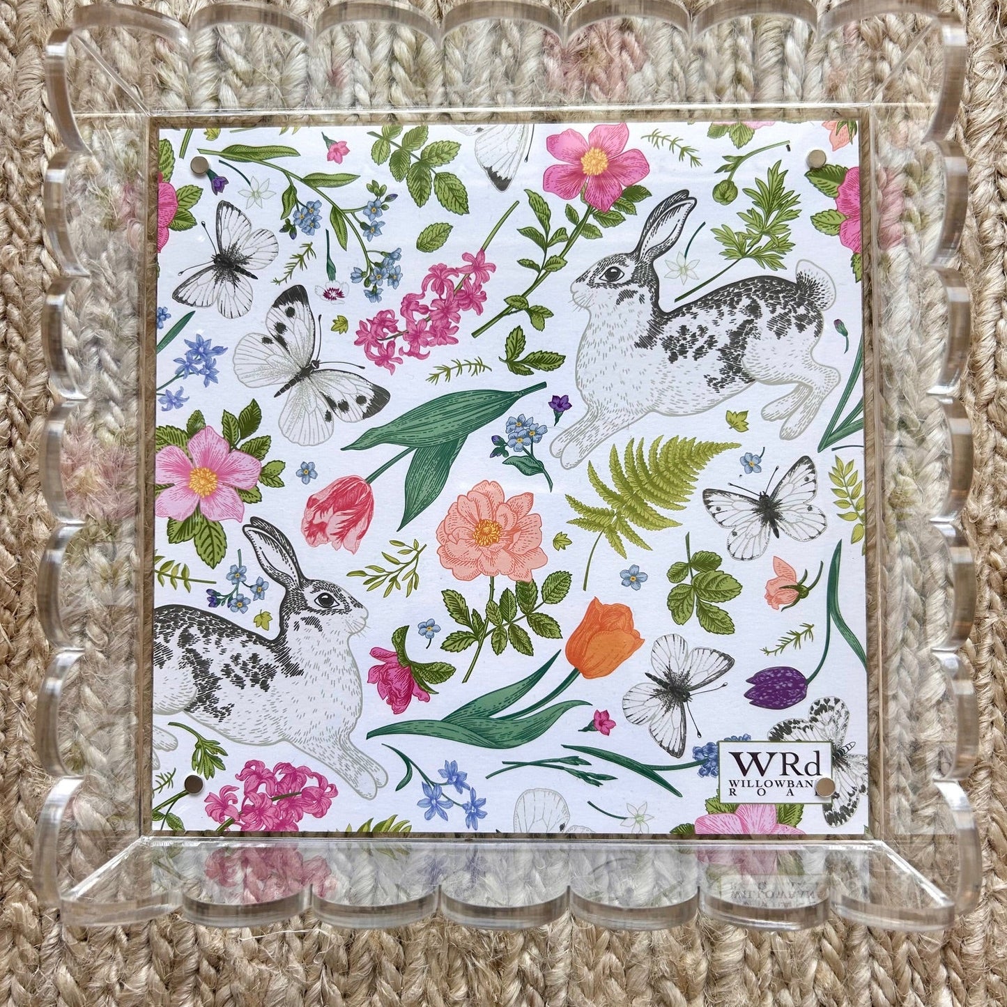 WRd. Acrylic Scalloped Tray with Interchangeable Graphic