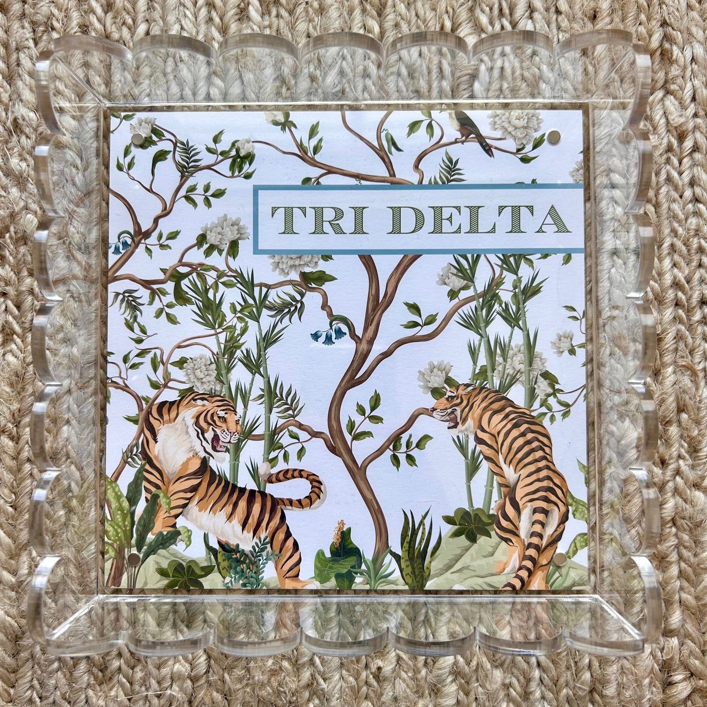 WRd. Acrylic Scalloped Tray with Interchangeable Graphic