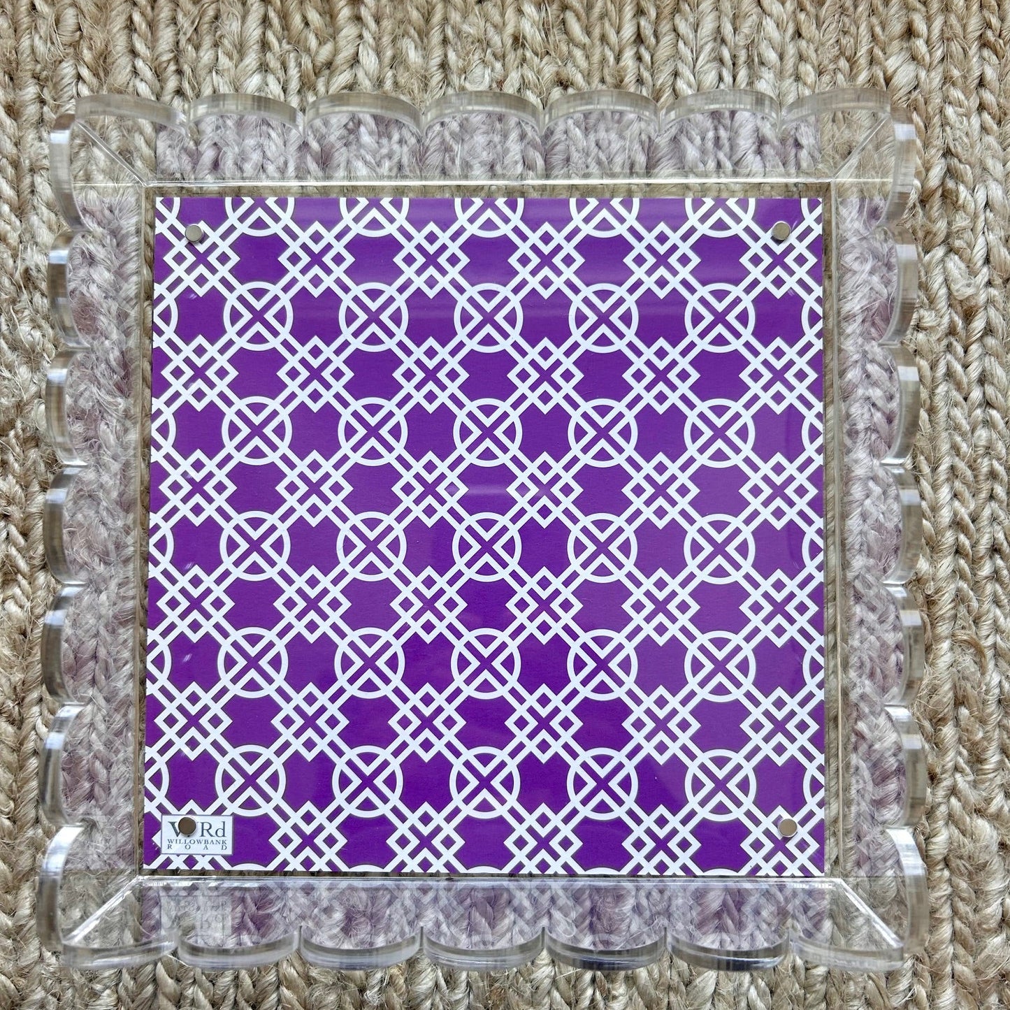 WRd. Acrylic Scalloped Tray with Interchangeable Graphic