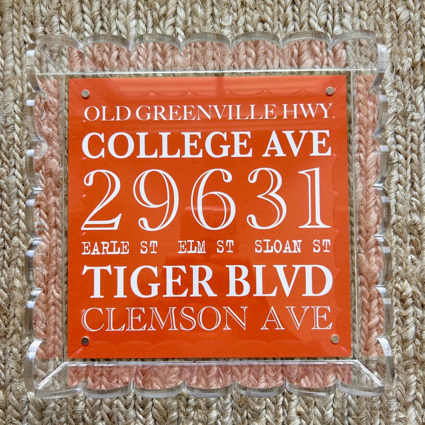 WRd. Acrylic Scalloped Tray with Interchangeable Graphic