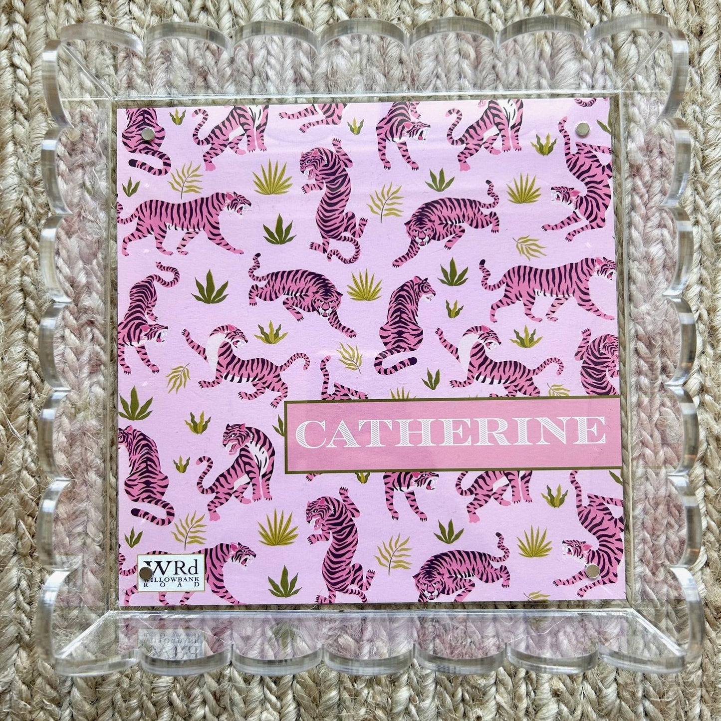 WRd. Acrylic Scalloped Tray with Interchangeable Graphic