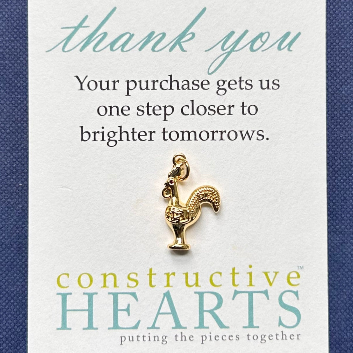 14k gold filled rooster charm.