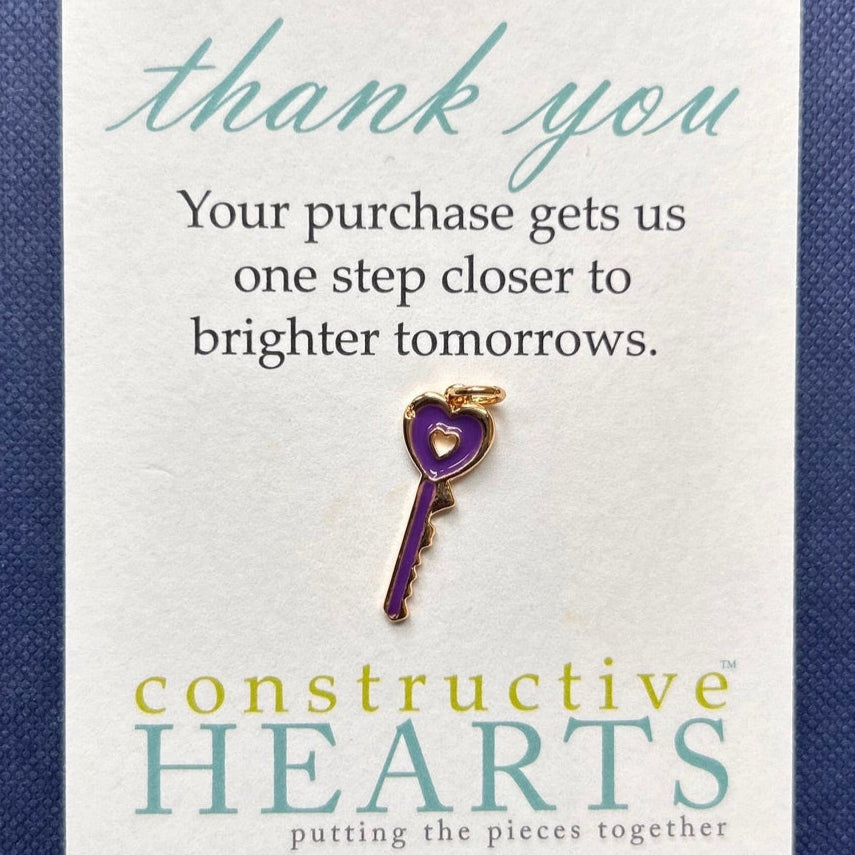 v Key large purple enamel