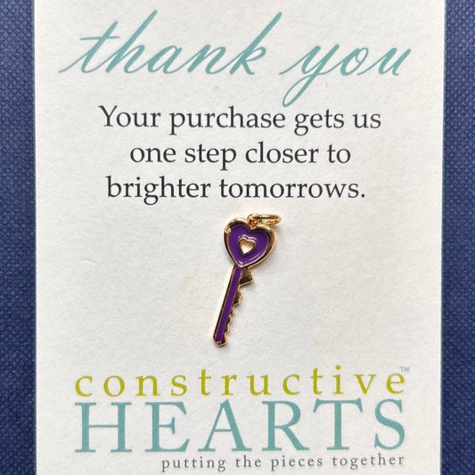 v Key large purple enamel