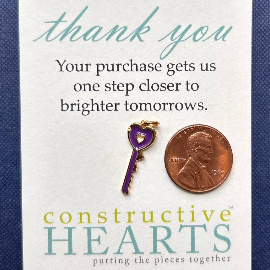 v Key large purple enamel